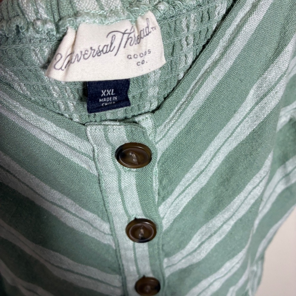 Universal Thread Beachy Coastal Linen Blend Dress Size XXL Lined Euro Summer - Picture 3 of 9